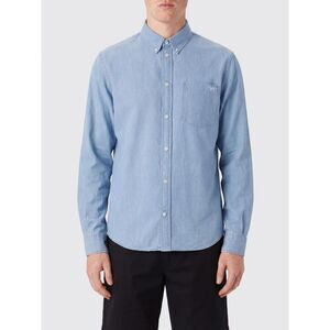 Maison Kitsune Shirt Men Gnawed Blue
